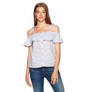 NTW Lucky Brand Space Dyed Ruffle Top